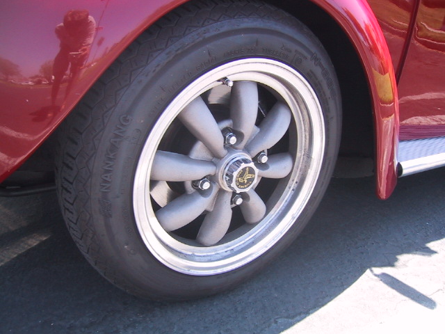 The front wheels are wrapped with 145-15